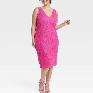 a new day Pink Midi Dress